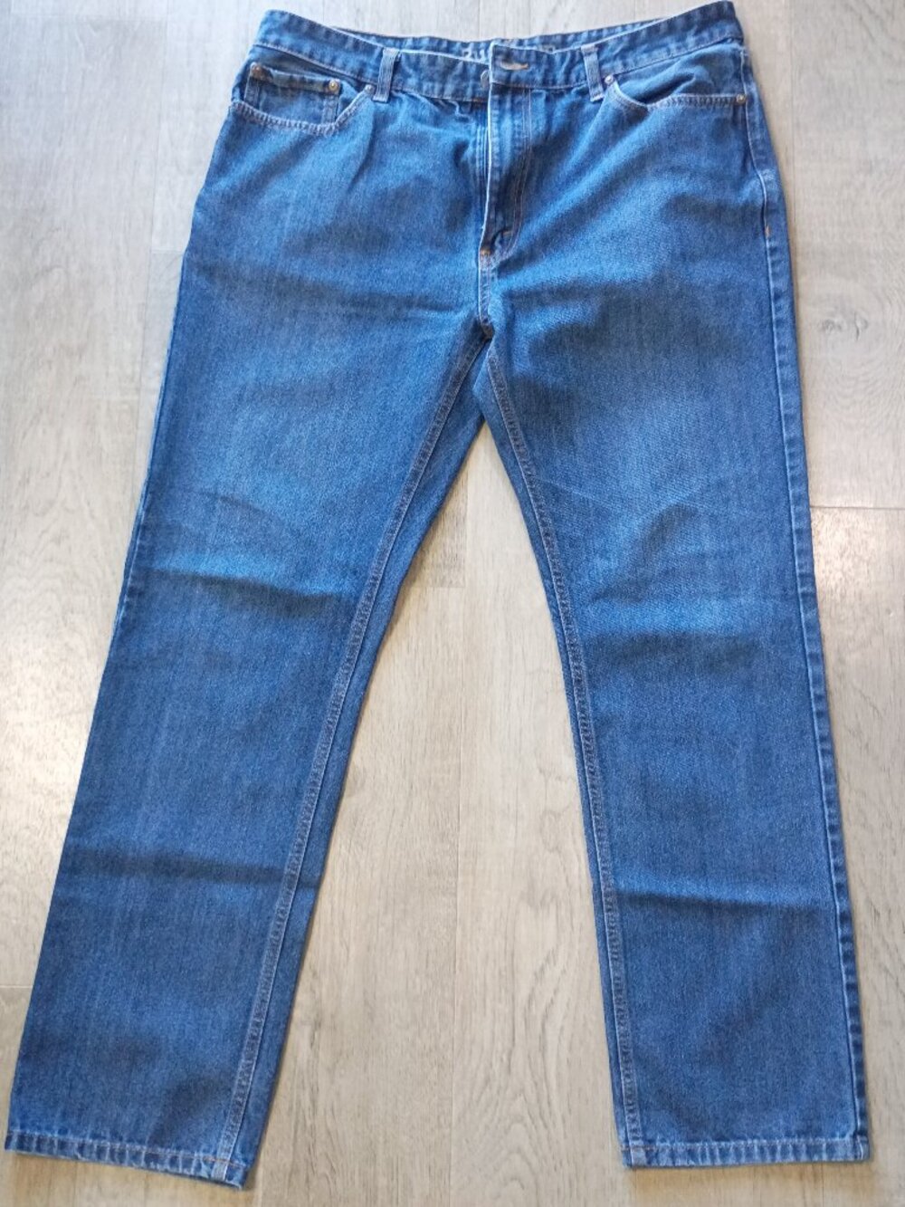 Ruff Hewn Medium Wash Classic Straight Leg Denim Jeans 38x32